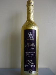 ITALIAN EXTRA VIRGIN OLIVE OIL MONOCULTIVAR LECCINO IN GOLD BOTTLE